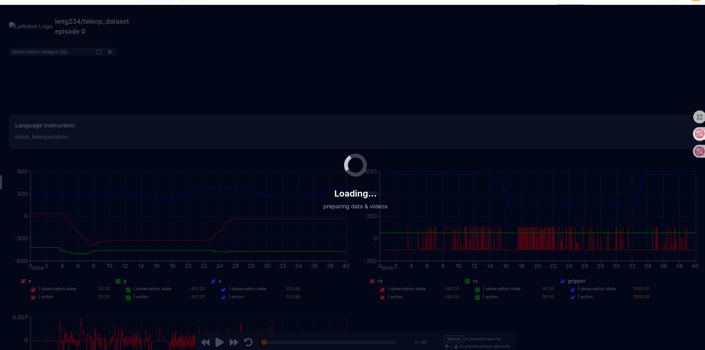 LeRobot dataset viewer